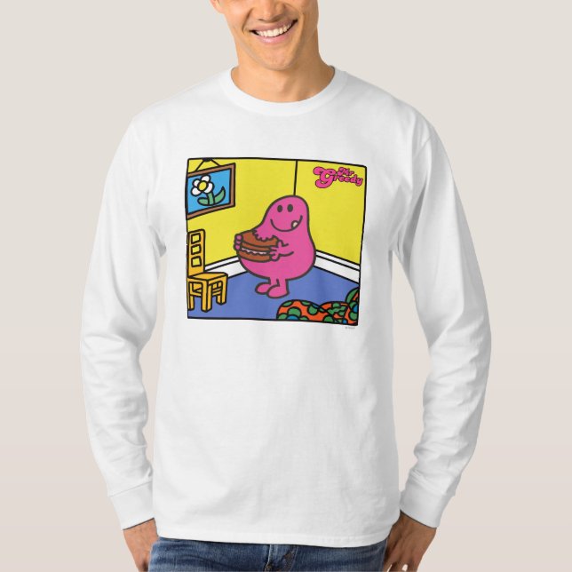 Mr. Greedy | Living Room Eating T-Shirt (Front)