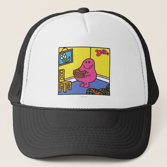 Mr. Greedy | Living Room Eating Trucker Hat (Front)