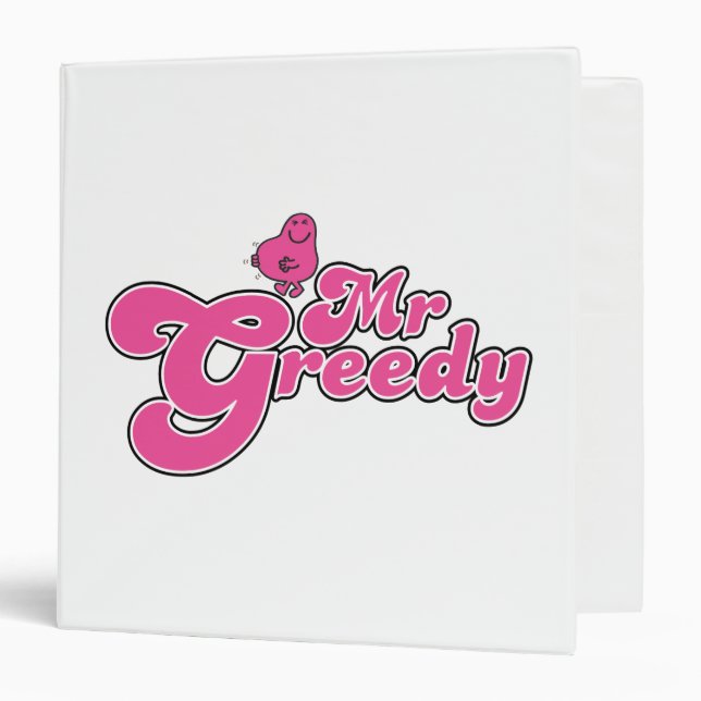 Mr. Greedy | Pink Lettering 3 Ring Binder (Front/Inside)