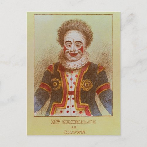 Mr Grimaldi as Clown Postcard