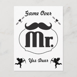 Mr. Groom Mustache Bachelor Party Invitation Postcard