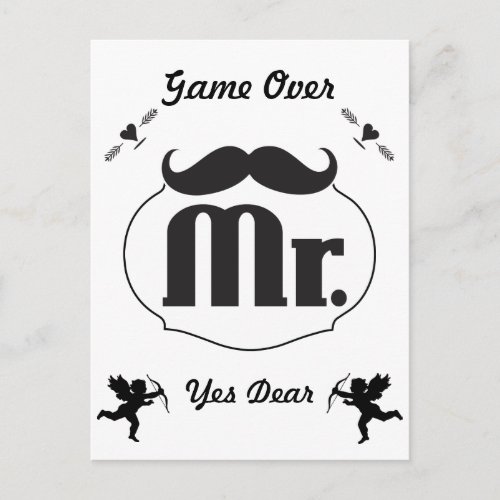 Mr Groom Mustache Bachelor Party Invitation Postcard