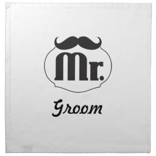 Mr. Groom Mustache Cloth Napkin