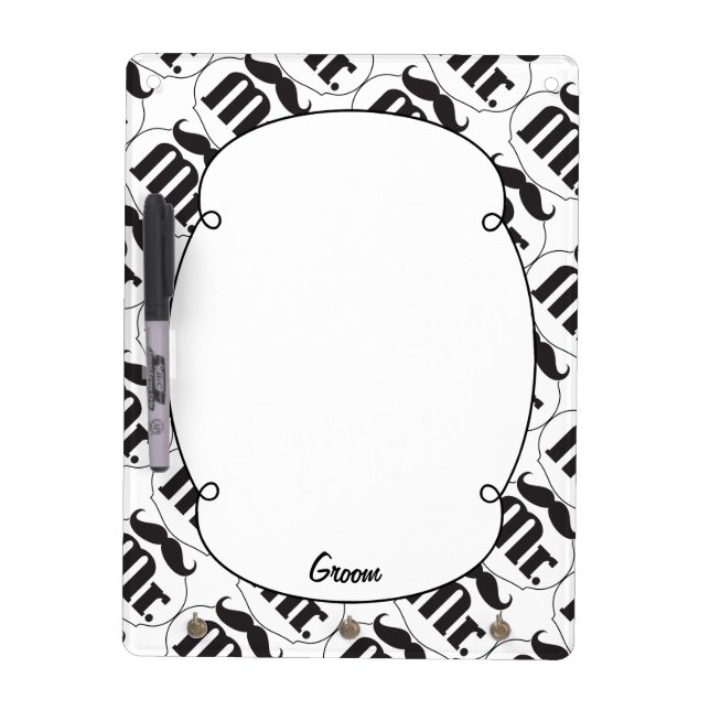 Mr. Groom Mustache Dry-Erase Board (Front)