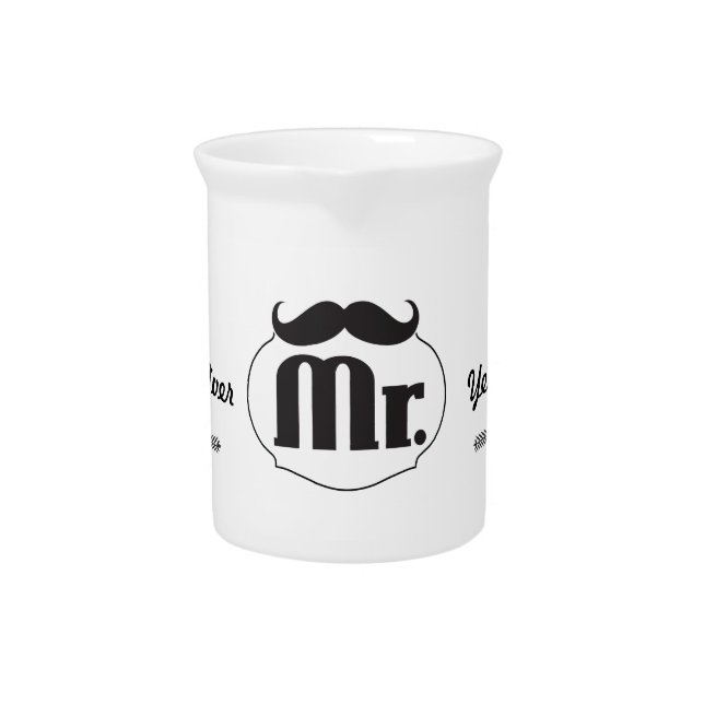 Mr. Groom Mustache Game Over Yes Dear Drink Pitcher (Front)
