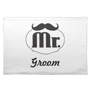 Mr. Groom Mustache Placemat