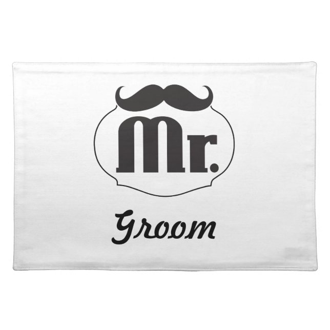 Mr. Groom Mustache Placemat (Front)