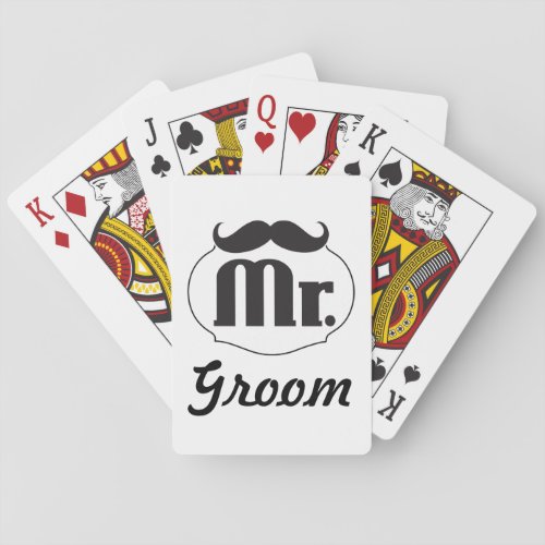 Mr Groom Mustache Playing Cards