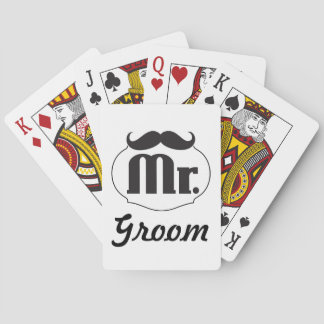 Mr. Groom Mustache Poker Cards