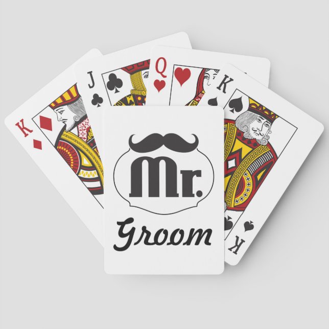 Mr. Groom Mustache Poker Cards (Back)