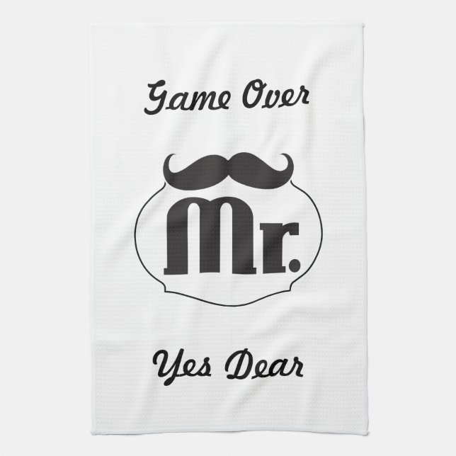 Mr. Groom Mustache Towel (Vertical)