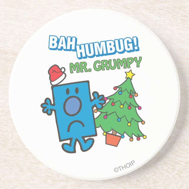 Mr. Grumpy | Bah Humbug Drink Coaster (Front)