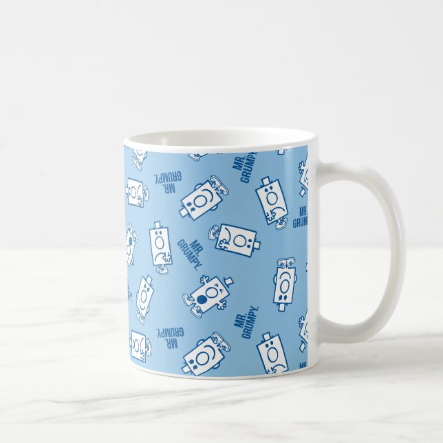 Mr Grumpy | Blue Emotion Toss Pattern Coffee Mug (Right)