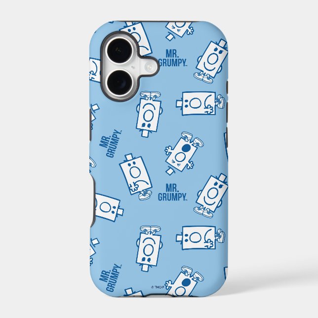 Mr Grumpy | Blue Emotion Toss Pattern Iphone Case (Back)