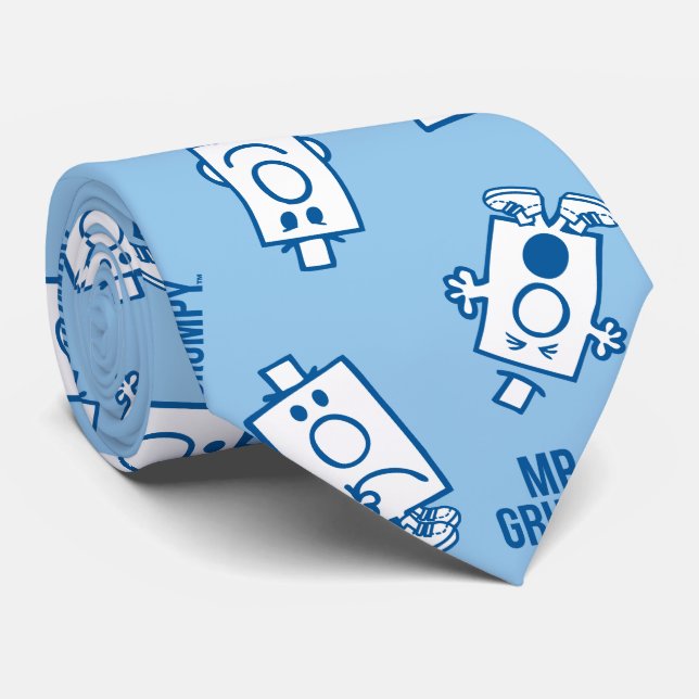 Mr Grumpy | Blue Emotion Toss Pattern Tie (Rolled)