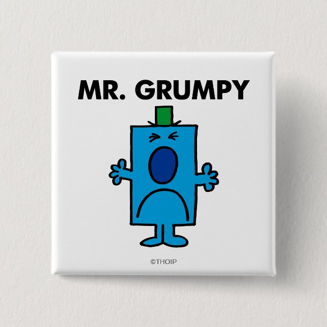 Mr. Grumpy | Frowning Face Pinback Button (Front)
