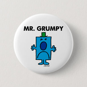 Mr. Grumpy   Frowning Face Pinback Button