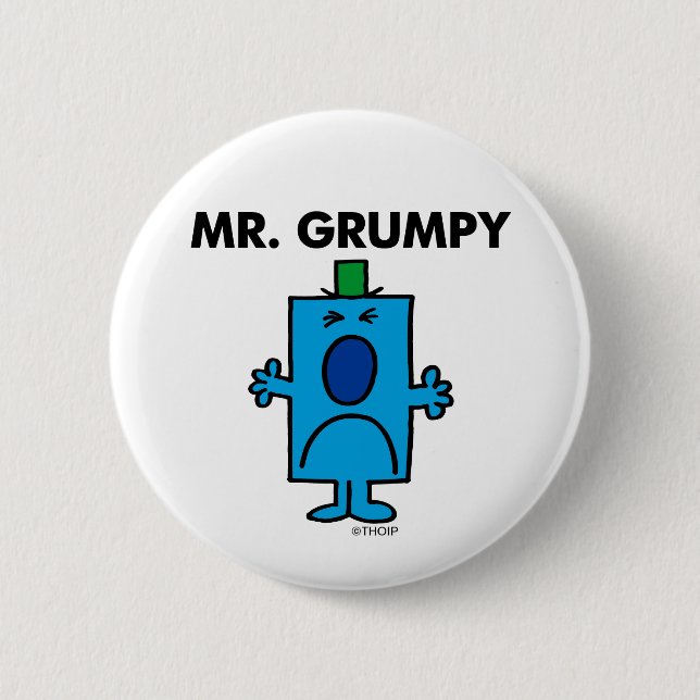 Mr. Grumpy | Frowning Face Pinback Button (Front)