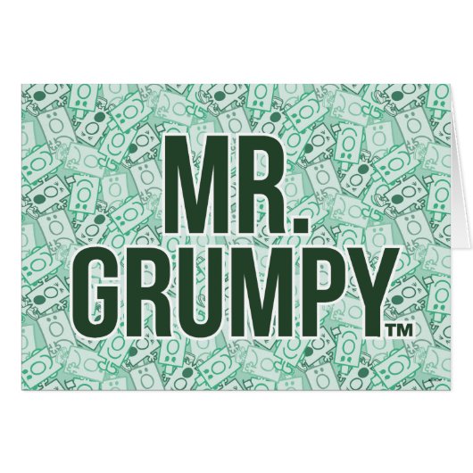 Mr Grumpy | Green Name and Character Toss Pattern Cards (Front Horizontal)