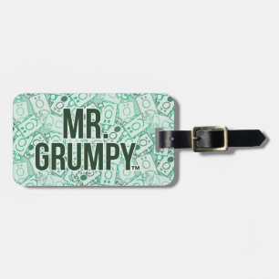 Mr Grumpy Green Name and Character Toss Pattern Luggage Tag