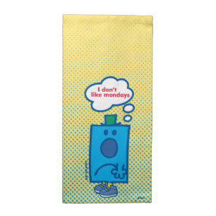 Mr Grumpy   I Don't Like Mondays Thought Bubble Cloth Napkin