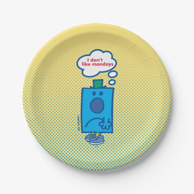 Mr Grumpy | I Don't Like Mondays Thought Bubble Paper Plates (Front)