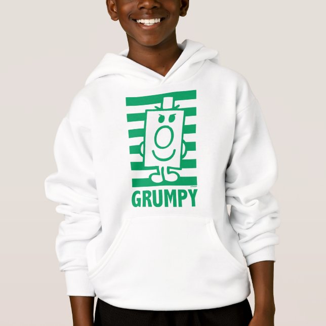 Mr Grumpy | Mischievous Grin and Green Stripes Hoodie (Front)