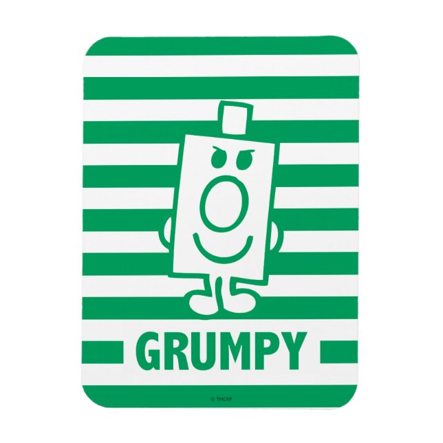 Mr Grumpy | Mischievous Grin and Green Stripes Magnet (Vertical)