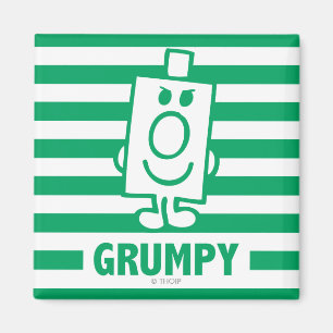Mr Grumpy   Mischievous Grin and Green Stripes Magnet