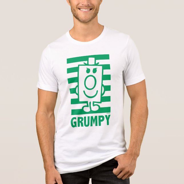Mr Grumpy | Mischievous Grin and Green Stripes Tri-Blend Shirt (Front)