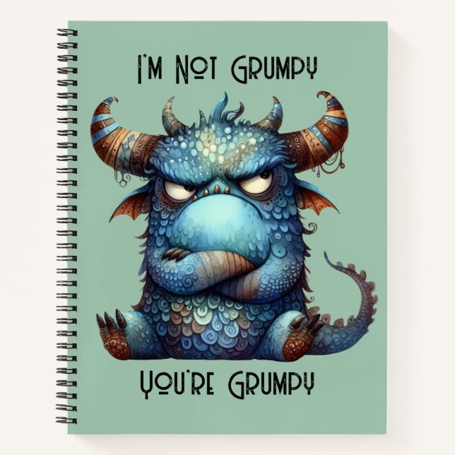 Mr. Grumpy Monster Spiral Photo Notebook  (Front)