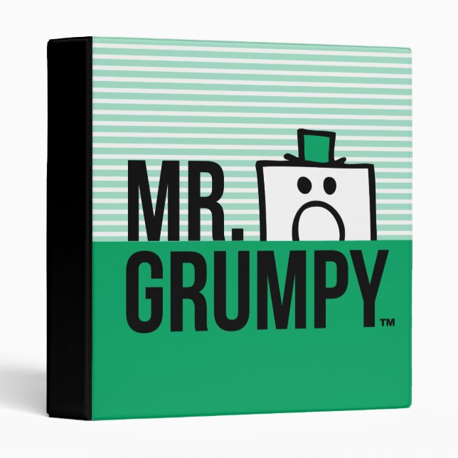 Mr Grumpy | Peeking Head Over Name 3 Ring Binder (Front/Spine)
