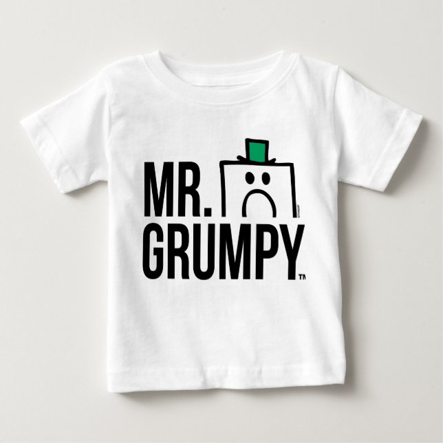 Mr Grumpy | Peeking Head Over Name Baby T-Shirt (Front)