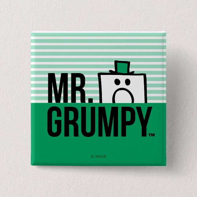 Mr Grumpy | Peeking Head Over Name Button (Front)