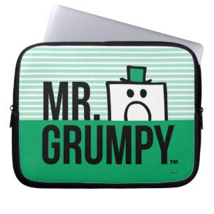 Mr Grumpy Peeking Head Over Name Laptop Sleeve