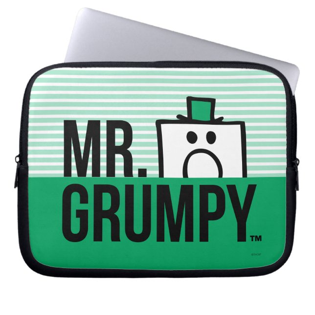 Mr Grumpy | Peeking Head Over Name Laptop Sleeve (Front)
