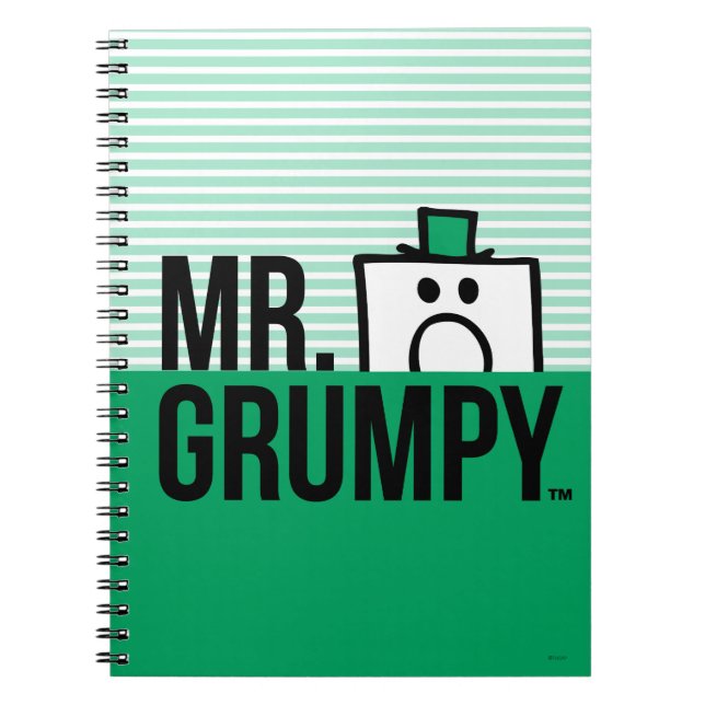 Mr Grumpy | Peeking Head Over Name Notebook (Front)