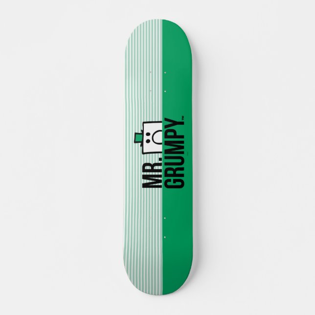 Mr Grumpy | Peeking Head Over Name Skateboard Deck (Front)