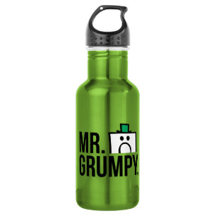Mr Grumpy   Peeking Head Over Name Stainless Steel Water Bottle