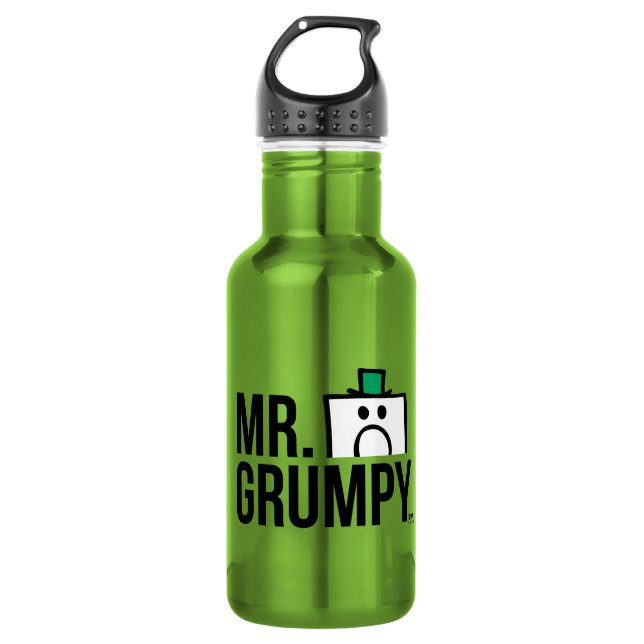 Mr Grumpy | Peeking Head Over Name Stainless Steel Water Bottle (Front)