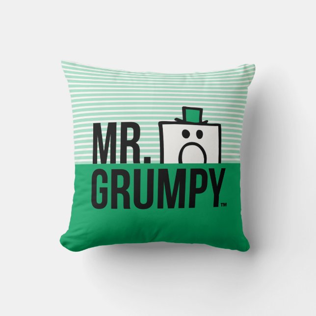 Mr Grumpy | Peeking Head Over Name Throw Pillow (Front)