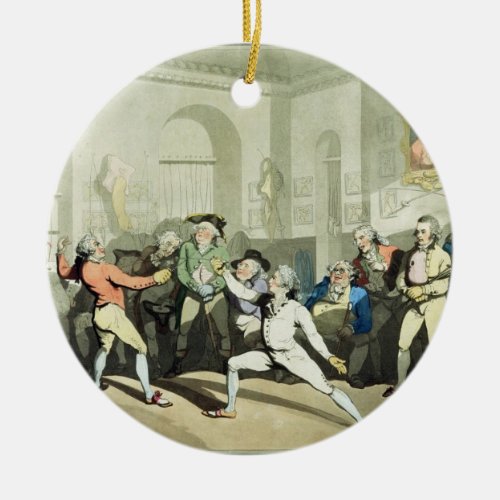 Mr H Angelos Fencing Academy engraved by Charles Ceramic Ornament