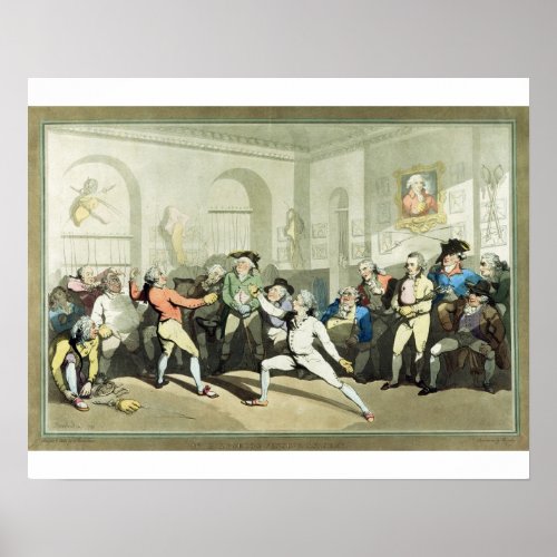 Mr H Angelos Fencing Academy engraved by Charles Poster