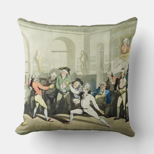 Mr H Angelos Fencing Academy engraved by Charles Throw Pillow