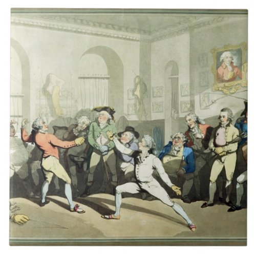 Mr H Angelos Fencing Academy engraved by Charles Tile