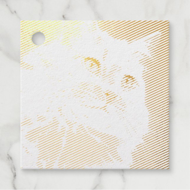 Mr.. Handsome Foil Favor Tags (Front)