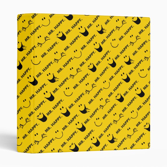 Mr Happy | All Smiles Pattern 3 Ring Binder (Front/Spine)