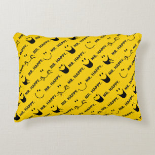 Mr Happy All Smiles Pattern Decorative Pillow