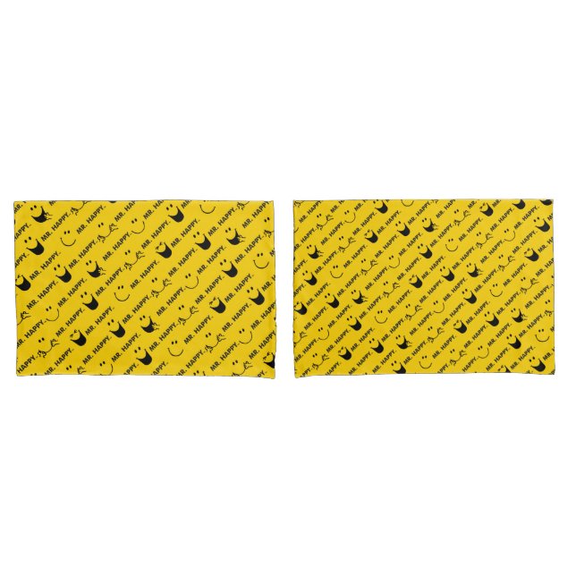 Mr Happy | All Smiles Pattern Pillow Case (Front-Set)