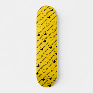 Mr Happy All Smiles Pattern Skateboard Deck